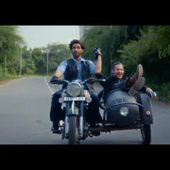 A cinematic shot from the Freefire x Sholay collaboration, where I styled the actors in modern interpretations of the iconic characters, including this 'Jai-Veeru' motorcycle scene.