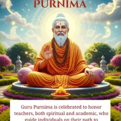 Guru Purnima is a celebration of all teachers, both spiritual and academic, who guide us toward knowledge and enlightenment. This day is a reminder to honor those who have illuminated our path with their wisdom and grace.