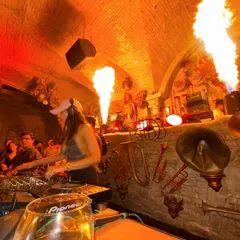 Bringing the heat, literally. A shot from a wild night where the energy was so high, we had pyrotechnics going off. I love performing in venues with high production value that matches the intensity of my techno and tech house sets.