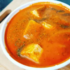 This is our special Paneer Makhan Maarke, an old Punjabi recipe. It gets its unique taste from a touch of honey for sweetness and red chillies for a bit of spice, without any heavy nuts.