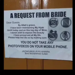 Masha Allah, a beautiful request from a bride to maintain her hijab and privacy. I deeply respect and support clients who wish to uphold their Islamic values throughout their wedding.