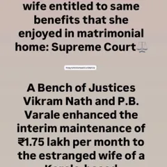 Even while a divorce is pending, a wife is entitled to the same standard of living she had in her matrimonial home. This Supreme Court judgment is a powerful tool I use to secure fair interim maintenance for my clients.