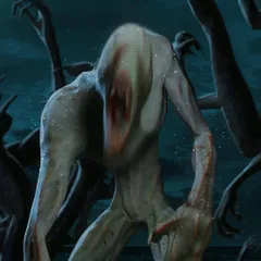 A close-up of a "Blind demon" concept, focusing on its distorted form and motion blur. This highlights my technique in creating unsettling physical features and a sense of frantic movement.