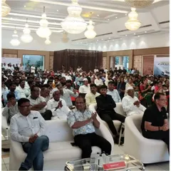 A full house of Honda dealers completely engrossed in the live sand art show. It's always a thrill to see the audience captivated by the story unfolding on screen.