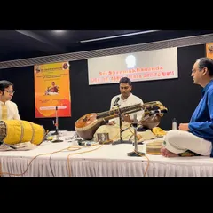 A trio performance at Sri Shanmukhananda Sabha in Mumbai with Vijay Natesan anna and Sriram Subbaraman anna. The dynamic between veena, mridangam, and kanjira creates a rich texture.