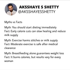 There are many myths surrounding postpartum fitness. It's a fact that cutting calories too early can slow healing, and moderate exercise is safe after medical clearance. Breastfeeding helps burn calories, but it doesn't guarantee weight loss for everyone.