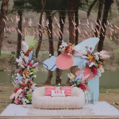 The ultra cute couple just adding the right kinda spice to our vibe. This photo shows how our decor becomes the perfect, personalized canvas for your love story.