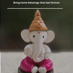 This Ganesh Chaturthi, bring home blessings that last forever. This classic Ganesha idol is hand-sculpted from polymer clay, with every detail shaped to bring divine energy into your puja room or work desk.