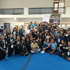 The entire Elite Squad team celebrating a massive victory at the Mini Olympics, where we secured 17 medals, including 10 golds.