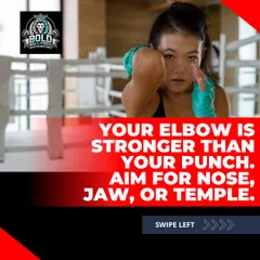Your elbow is a powerful weapon. In our women's self defense classes, we drill how to use close range strikes like elbows to create distance and defend against an attacker.