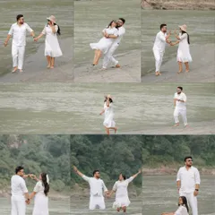 This collection of images highlights the variety of shots we can get in one location, capturing different angles and interactions to tell a complete story of your riverside maternity session.