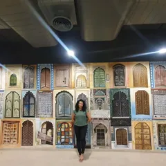 I love bringing cultural stories to life, like in this 'Doors of India' mural for Tablespace in Hyderabad. Each door is hand-painted with intricate details, representing the diverse architectural styles across the country. It’s a large-scale piece that serves as a constant source of discovery and conversation.