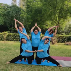 Happy International Yoga Day! A beautiful group pose celebrating our connection to each other and to nature.