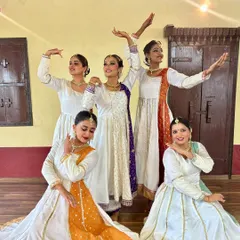 A celebratory moment with my senior students, marking the second anniversary of our Sāttvatī School of Dance.