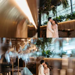 Using the stylish interiors of the venue, we created these artistic portraits for Vinti and Pratik. It's about finding those unique angles that tell a story of both the couple and their celebration.