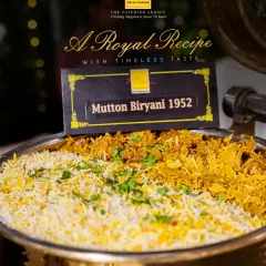 A taste of our history, the Mutton Biryani 1952 is more than a dish; it's a royal recipe passed down through generations. We use fragrant rice, tender mutton, and a secret blend of spices, slow-cooked to perfection.