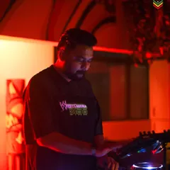 A shot of me in the mix at Raasta, bathed in red light. The intimate club setting of Boombox Wednesdays allows for a deep connection with the true hip-hop heads.