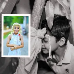 This collage captures the essence of the Munj ceremony. It shows the young boy dressed in traditional attire for the rites, his quiet contemplation, and the beginning of this important cultural journey.