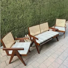 The full set, ready to create a sophisticated mid-century modern seating area.