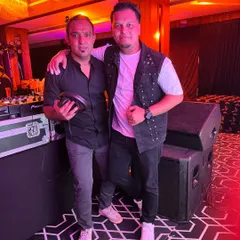 A quick photo with my percussionist friend after a rocking gig in Bhopal. We always have a blast creating music together on stage.
