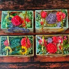 I design special gift hampers for occasions like Rakhi, packed with a selection of floral candles and decorations. Each element, from the fragrance to the message card, can be fully customized for your bulk gifting needs.