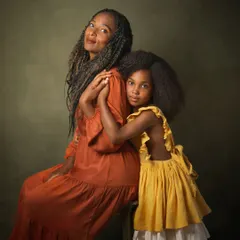 This portrait was taken as a mother and daughter prepared to say farewell to India. The studio setting allowed us to create a timeless, poignant image that honors their journey and their bond.