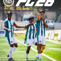 The joy of celebration, immortalized. This moment of team camaraderie gets the video game cover treatment.