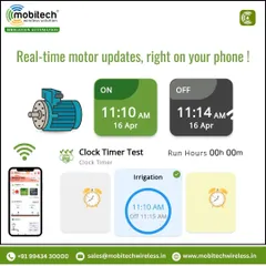 Our app provides real time motor updates right on your phone. You can see the ON/OFF status, check run hours, and access detailed logs. You can also set a cyclic timer for fully automatic irrigation.