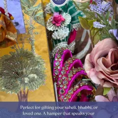 This Teej, gift a token of tradition. My handcrafted Teej hamper includes ghevar, mehendi, and bangles, a bundle of love perfect for your bhabhi or saheli.