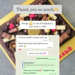 "Brownie was just wow!" Feedback like this from a happy client for her daughter's 14th birthday is the best reward for my work.