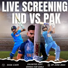 The big one. We host live screenings for major events like the India vs Pakistan cricket match, with special offers to make it even more exciting.