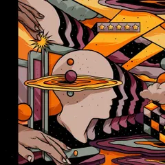 The final artwork for the customer service mural, showing the full, symmetrical design before it was painted on the wall.