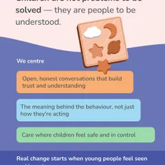 Children are not problems to be solved, they are people to be understood. We center open conversations, look for the meaning behind behavior, and provide care where children feel safe and in control.