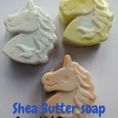 These shea butter unicorn soaps come in softer, pastel shades. They are just as moisturizing and gentle, perfect for delicate skin.