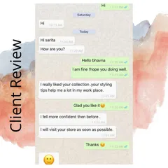 A review from a client who found new confidence at her workplace after our styling sessions. It's rewarding to know my tips on building a professional wardrobe have a direct, positive impact.