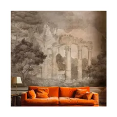 Transform your walls into a work of art with our panoramic wallpapers. This design, featuring classical ruins, creates an immersive, continuous visual that brings a sense of history, drama, and openness to a residential or commercial space.