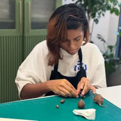 Concentration is key! Here, one of our young students is carefully crafting a small animal out of fondant. My classes provide a space for kids to focus, learn a new skill, and have fun doing it.