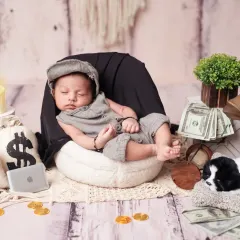 Another take on the "Boss Baby" theme, this shot offers a slightly different angle of the adorable setup.