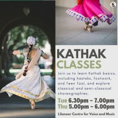 Learn the basics of Kathak with us, from hastaks and footwork to Teen Taal. Our classes explore both classical and semi-classical choreographies.