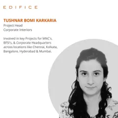 Meet Tushnar Bomi Karkaria, our new Project Head for Corporate Interiors. Her expertise and dedication have been instrumental in key projects for MNCs and corporate headquarters across India.