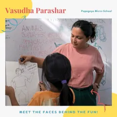 Meet Vasudha from our Micro-School. Swipe through to find out about her journey, her passions, and the special qualities that make her a cherished member of our team.