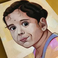A commissioned portrait of the lovely Varnika. 💛 For this piece, I used acrylics on canvas to create a warm, painterly style that focuses on her sweet personality. It's a joy to preserve such cherished memories.