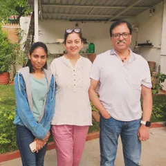 It was a pleasure to design a home for the esteemed Sandalwood luminary, Sudharani ma’am. This photo was taken during a visit three years after the project's completion, showcasing a lasting relationship built on trust and successful collaboration.