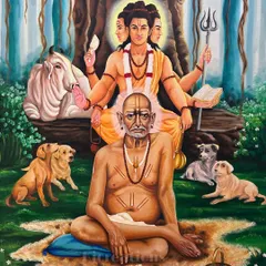 This large 5x4 ft canvas of Shri Swami Samarth and Dattaguru was a deeply spiritual project for me. I used acrylics to build layers of detail, aiming to capture the serene and divine energy of the gurus, surrounded by nature and their faithful companions.