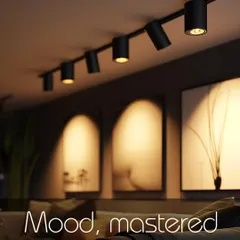 Mood, mastered. I believe lighting should feel as good as it looks. This installation uses smart track lighting to create beautiful, focused pools of light that highlight artwork and create a sophisticated, gallery-like feel.