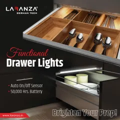 My functional drawer lights brighten your prep. They feature an auto on/off sensor and a long-lasting battery, adding a touch of modern luxury to your interiors.