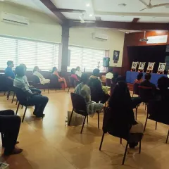 Our community gathered for a Sunday Satsang. These weekly meetings are a cornerstone of our spiritual life, providing inspiration and fellowship.
