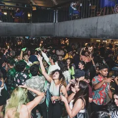 A view from my console at FLO, one of Bangalore's top clubs. I love seeing a packed, multi-level dance floor moving to the beat. This is the scale of energy I can bring to your corporate event or large party.