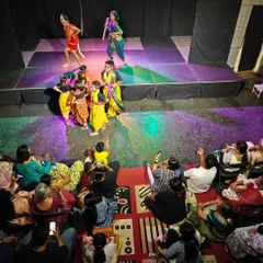 A packed house for our summer workshop performance! This view from the mezzanine captures the scale and excitement of our children's theatre shows, where every child gets their moment to shine.