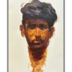 A rapid acrylic sketch on paper. This style is very direct and intuitive, often done without any preliminary drawing.